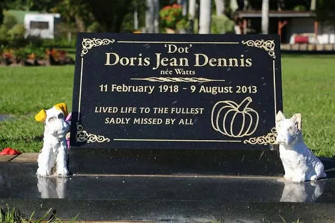 Black granite lawn plaque with gold engraving